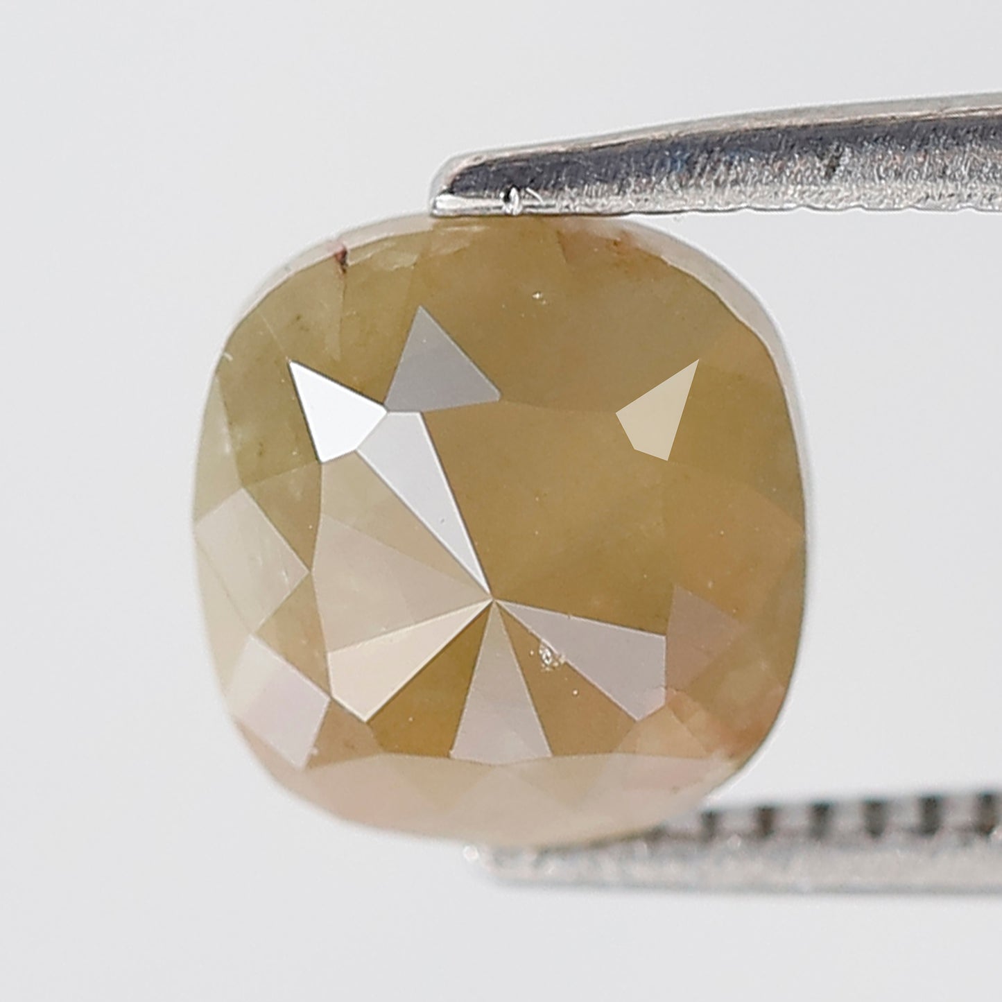1.55 Ct Cushion Shape Diamond 7 MM Salt and Pepper Rustic Diamond Natural Loose Rustic Yellow Color Diamond