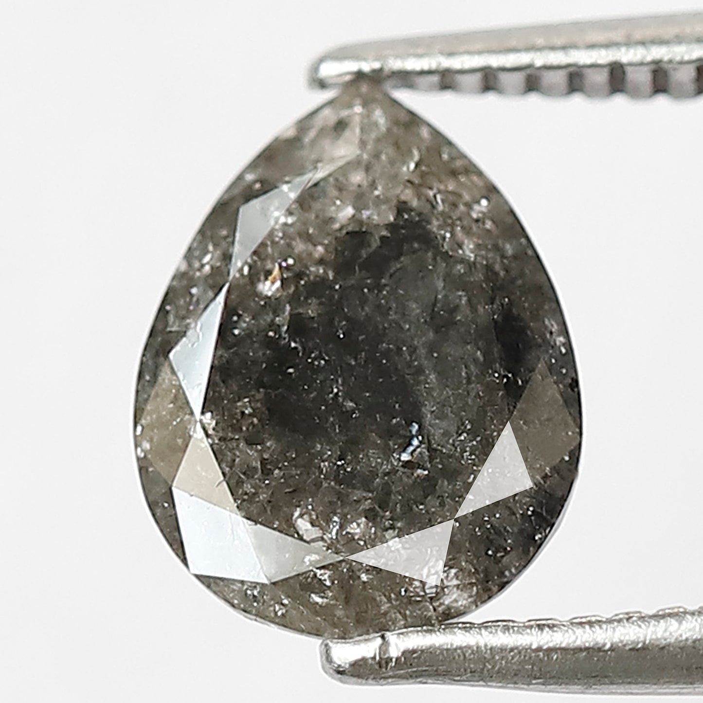 Natural 1.36 CT Gray Black Pear Cut Diamond, Loose Salt and Pepper Earth Mined Diamond for Jewelry