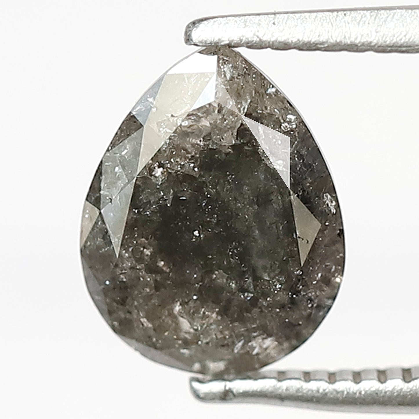 Natural 1.36 CT Gray Black Pear Cut Diamond, Loose Salt and Pepper Earth Mined Diamond for Jewelry