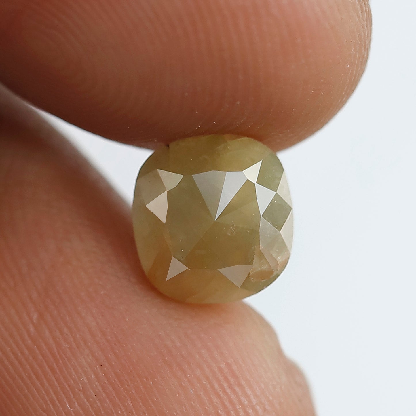 1.55 Ct Cushion Shape Diamond 7 MM Salt and Pepper Rustic Diamond Natural Loose Rustic Yellow Color Diamond