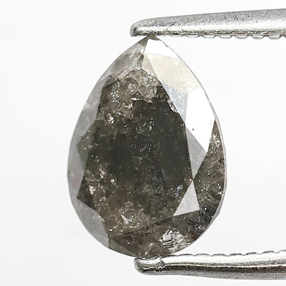Natural 1.36 CT Gray Black Pear Cut Diamond, Loose Salt and Pepper Earth Mined Diamond for Jewelry