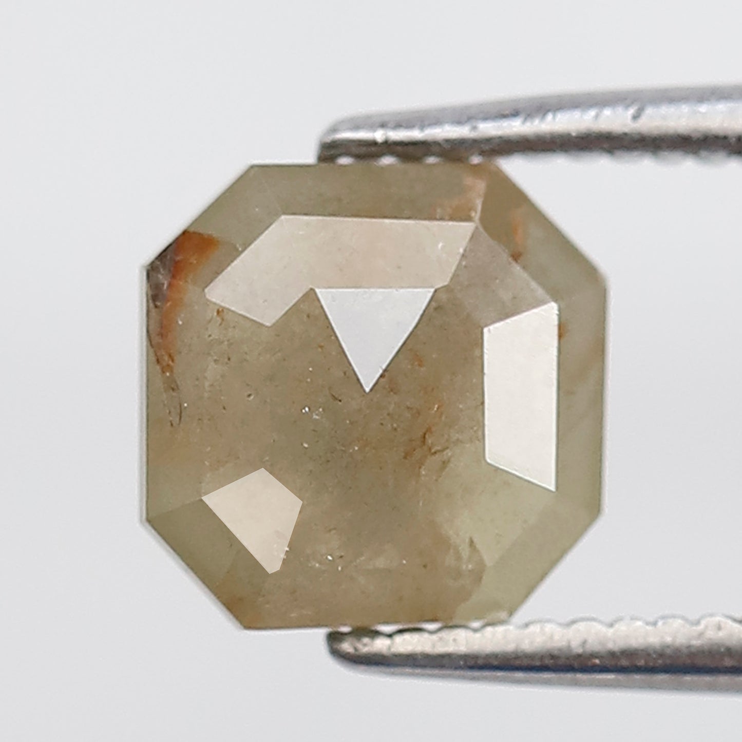 1.12 Ct 6 MM Asscher Shape Green Color Diamond Natural Loose Rustic Diamond