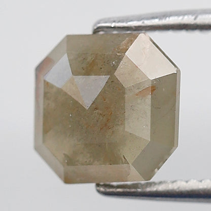 1.12 Ct 6 MM Asscher Shape Green Color Diamond Natural Loose Rustic Diamond