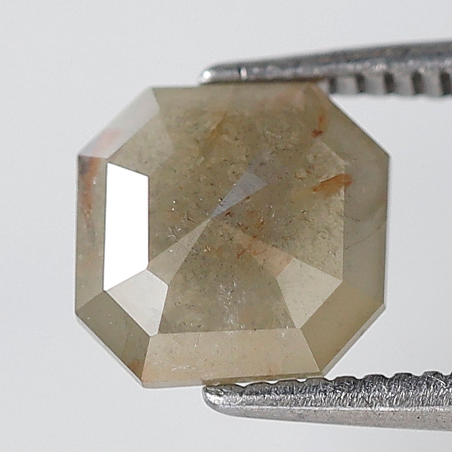 1.12 Ct 6 MM Asscher Shape Green Color Diamond Natural Loose Rustic Diamond