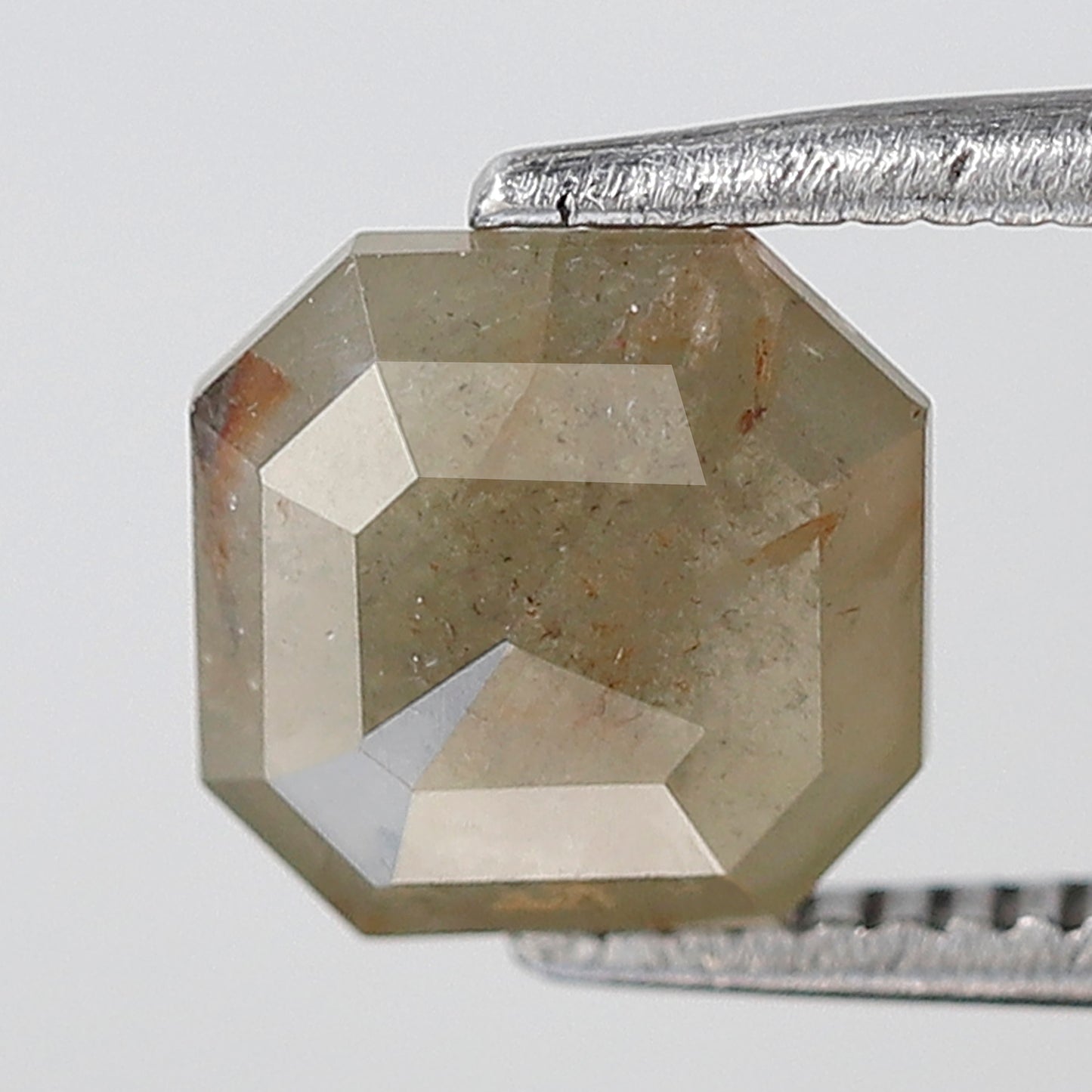 1.12 Ct 6 MM Asscher Shape Green Color Diamond Natural Loose Rustic Diamond