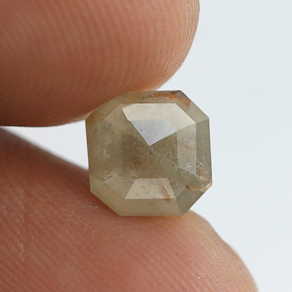 1.12 Ct 6 MM Asscher Shape Green Color Diamond Natural Loose Rustic Diamond