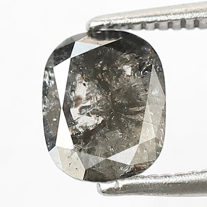 1.16 CT Cushion cut Loose Natural Diamond, 7.50 mm Gray Black Conflict Free Salt and Pepper Diamond