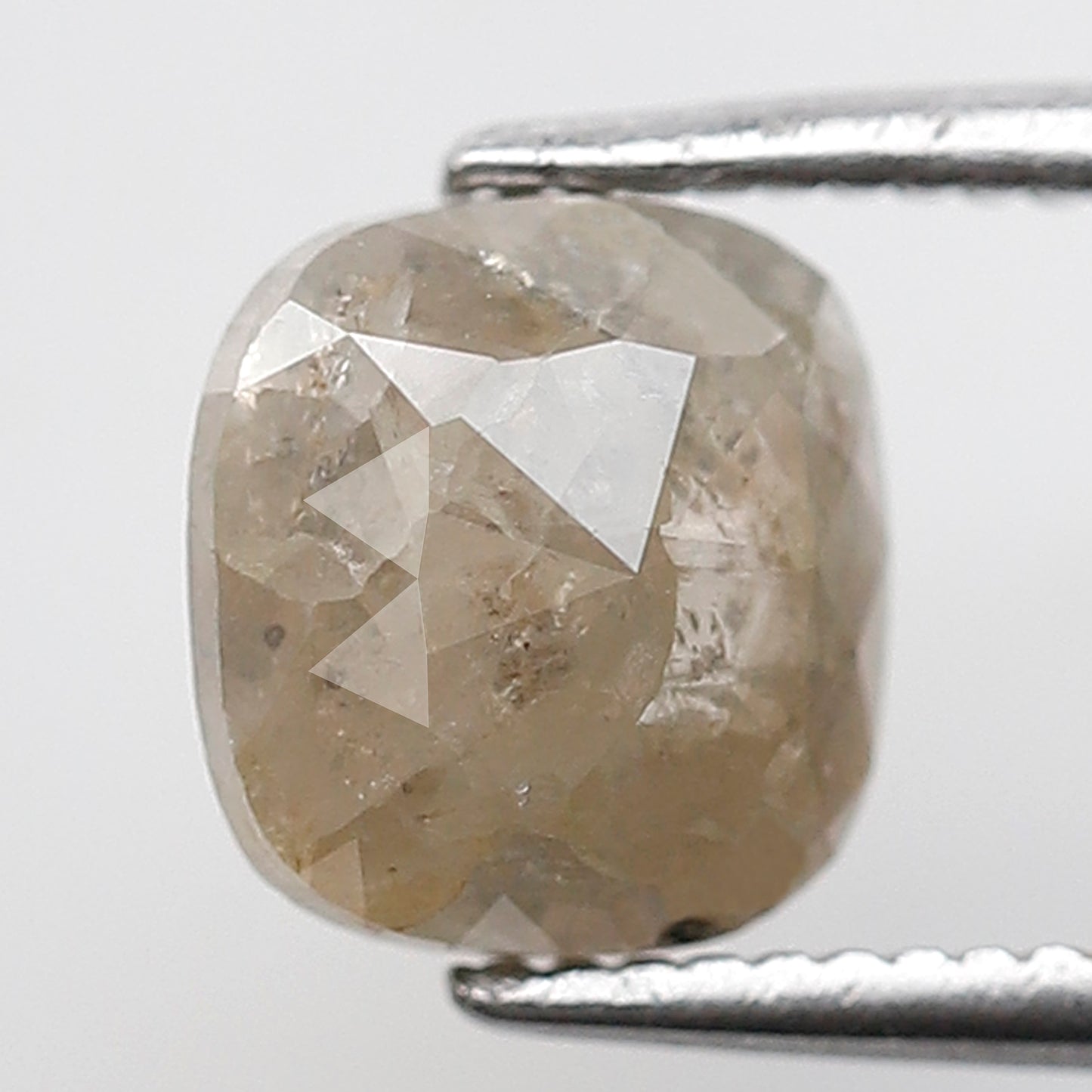 7 MM 1.41 Ct Cushion Shape grey Color Salt and Pepper Natural Loose Rustic Diamond