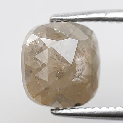 7 MM 1.41 Ct Cushion Shape grey Color Salt and Pepper Natural Loose Rustic Diamond