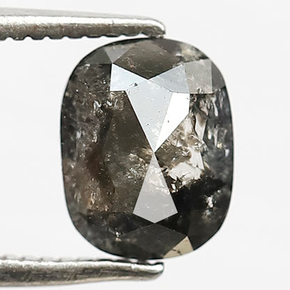 1.16 CT Cushion cut Loose Natural Diamond, 7.50 mm Gray Black Conflict Free Salt and Pepper Diamond