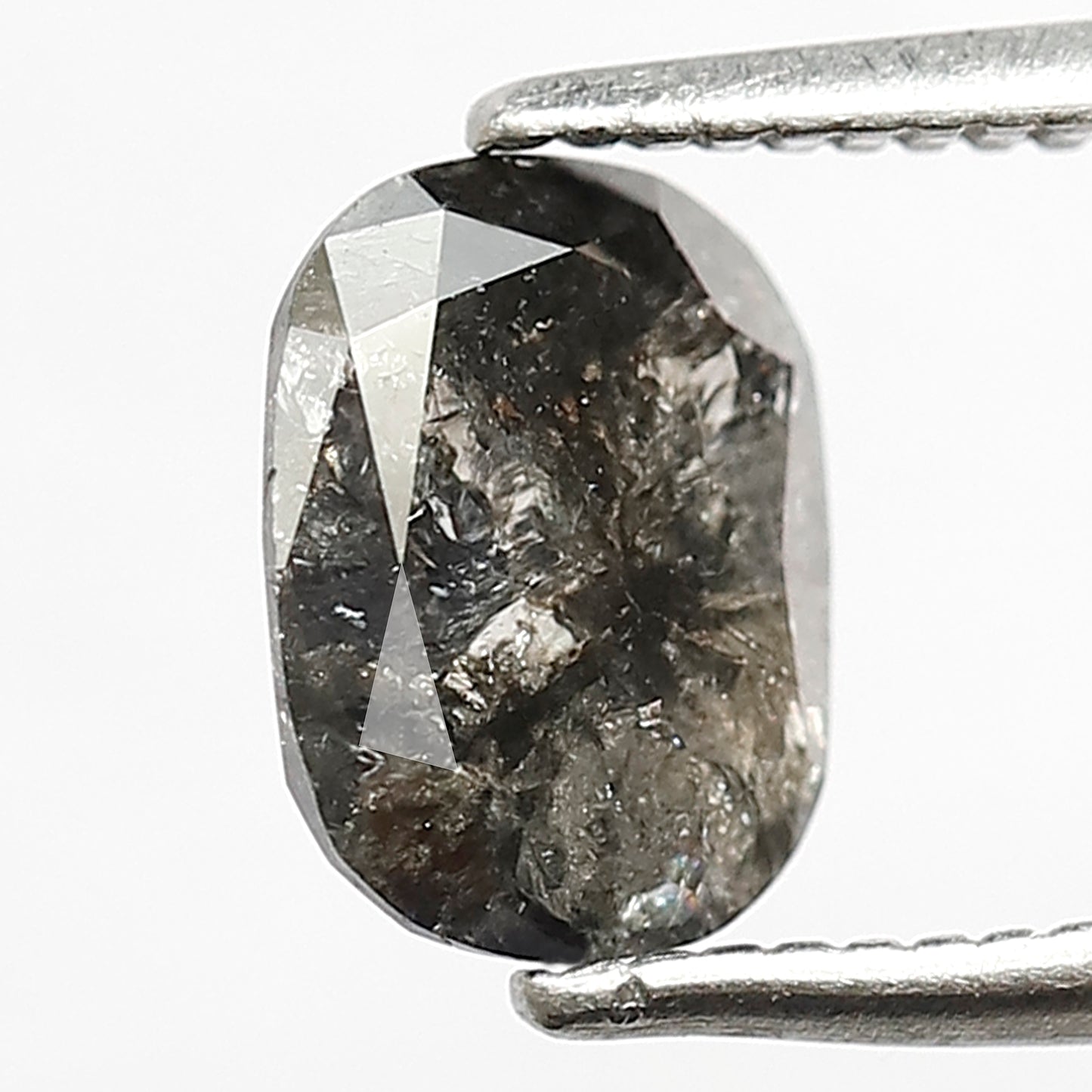 1.16 CT Cushion cut Loose Natural Diamond, 7.50 mm Gray Black Conflict Free Salt and Pepper Diamond