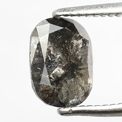 1.16 CT Cushion cut Loose Natural Diamond, 7.50 mm Gray Black Conflict Free Salt and Pepper Diamond