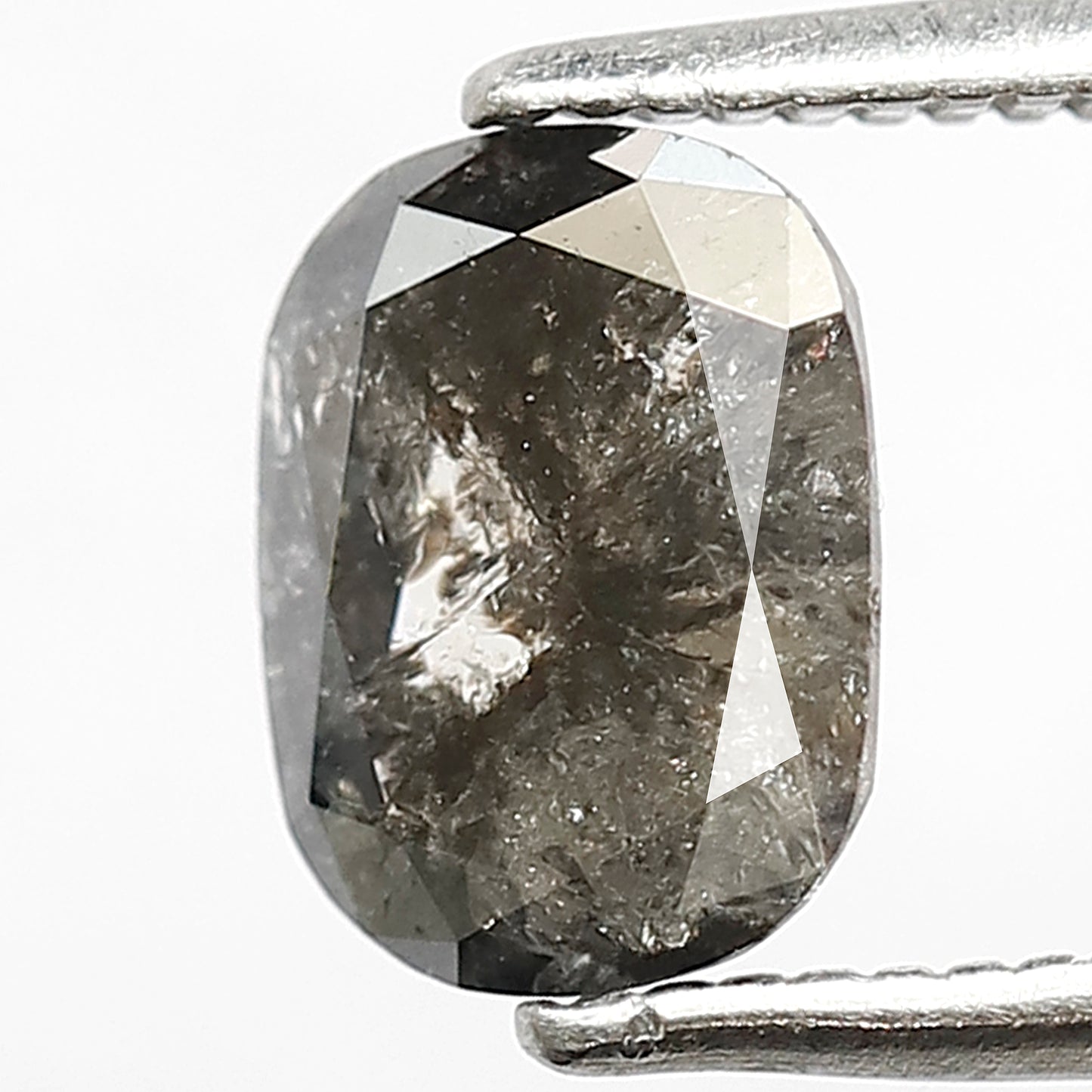 1.16 CT Cushion cut Loose Natural Diamond, 7.50 mm Gray Black Conflict Free Salt and Pepper Diamond