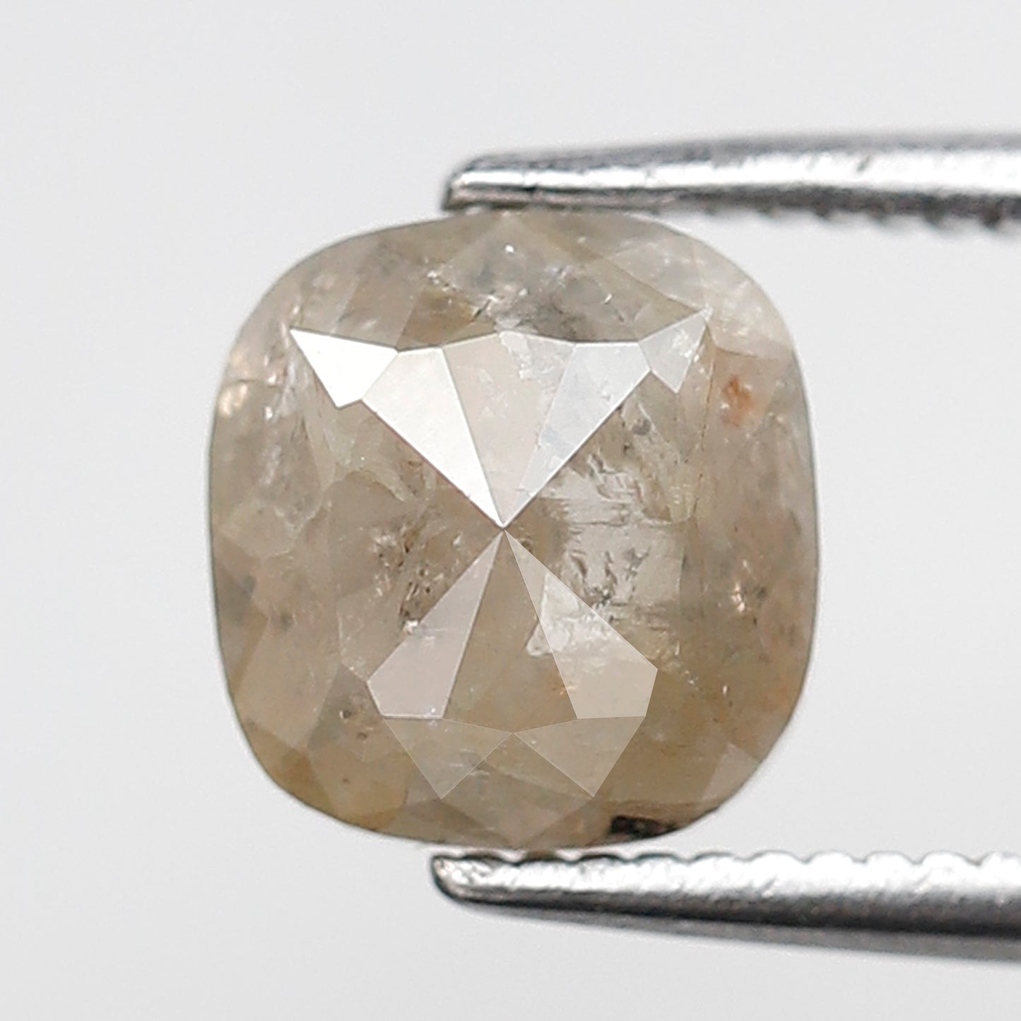 7 MM 1.41 Ct Cushion Shape grey Color Salt and Pepper Natural Loose Rustic Diamond