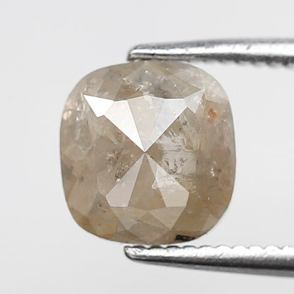 7 MM 1.41 Ct Cushion Shape grey Color Salt and Pepper Natural Loose Rustic Diamond