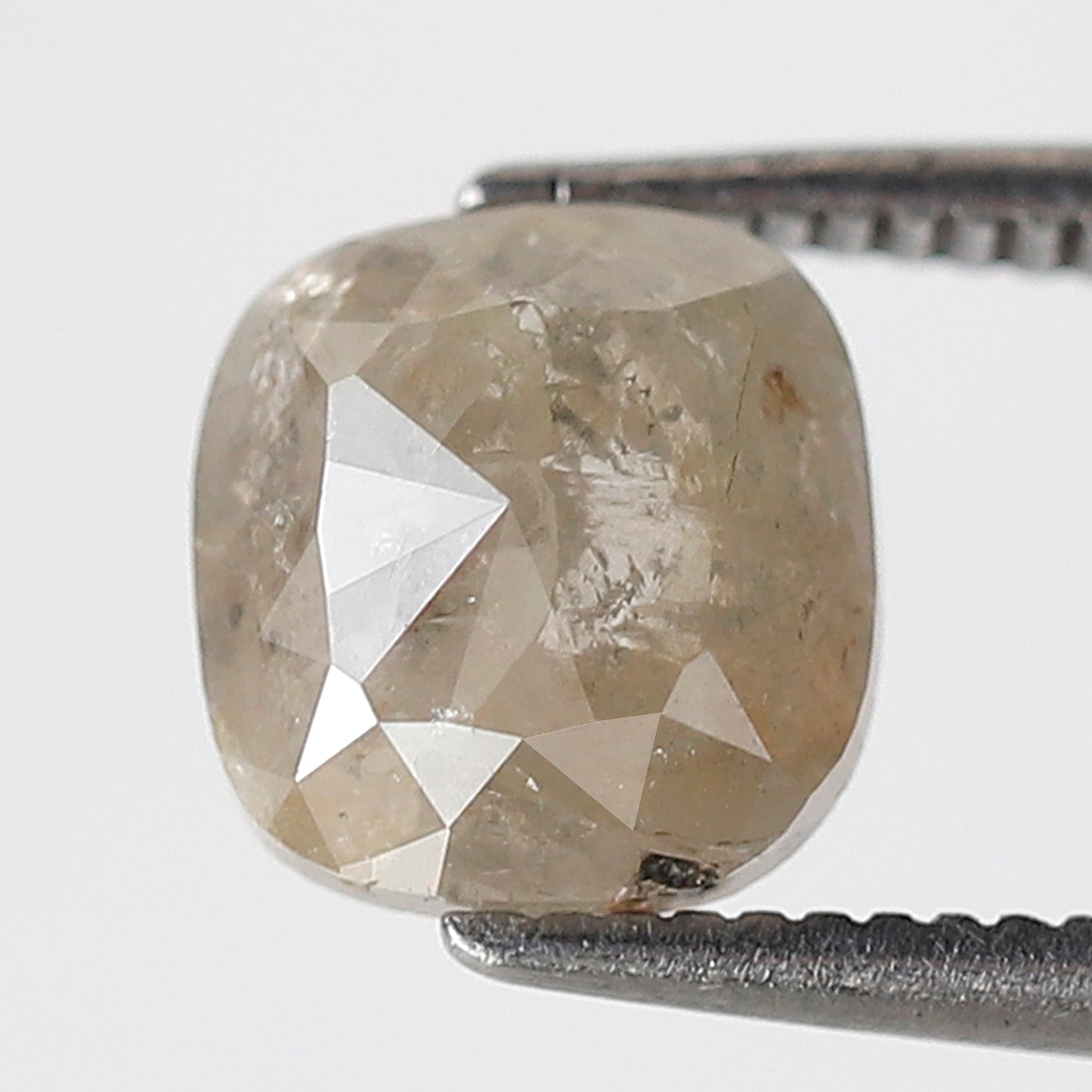7 MM 1.41 Ct Cushion Shape grey Color Salt and Pepper Natural Loose Rustic Diamond