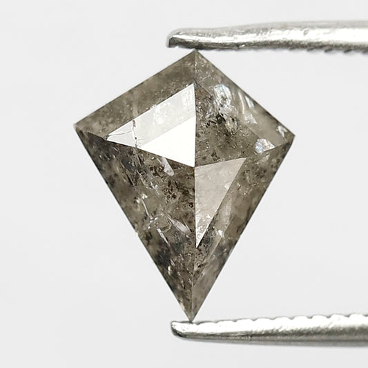 1.61 CT Kite Shape Natural Grey Black Color Loose Salt and Pepper Diamond