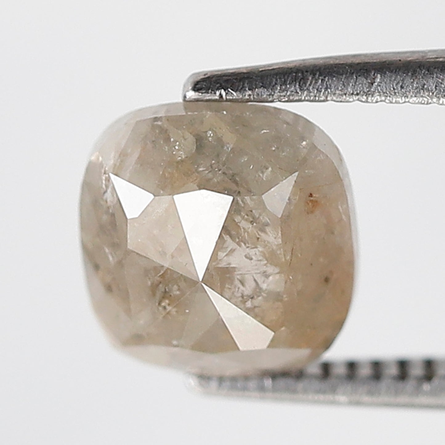 7 MM 1.41 Ct Cushion Shape grey Color Salt and Pepper Natural Loose Rustic Diamond