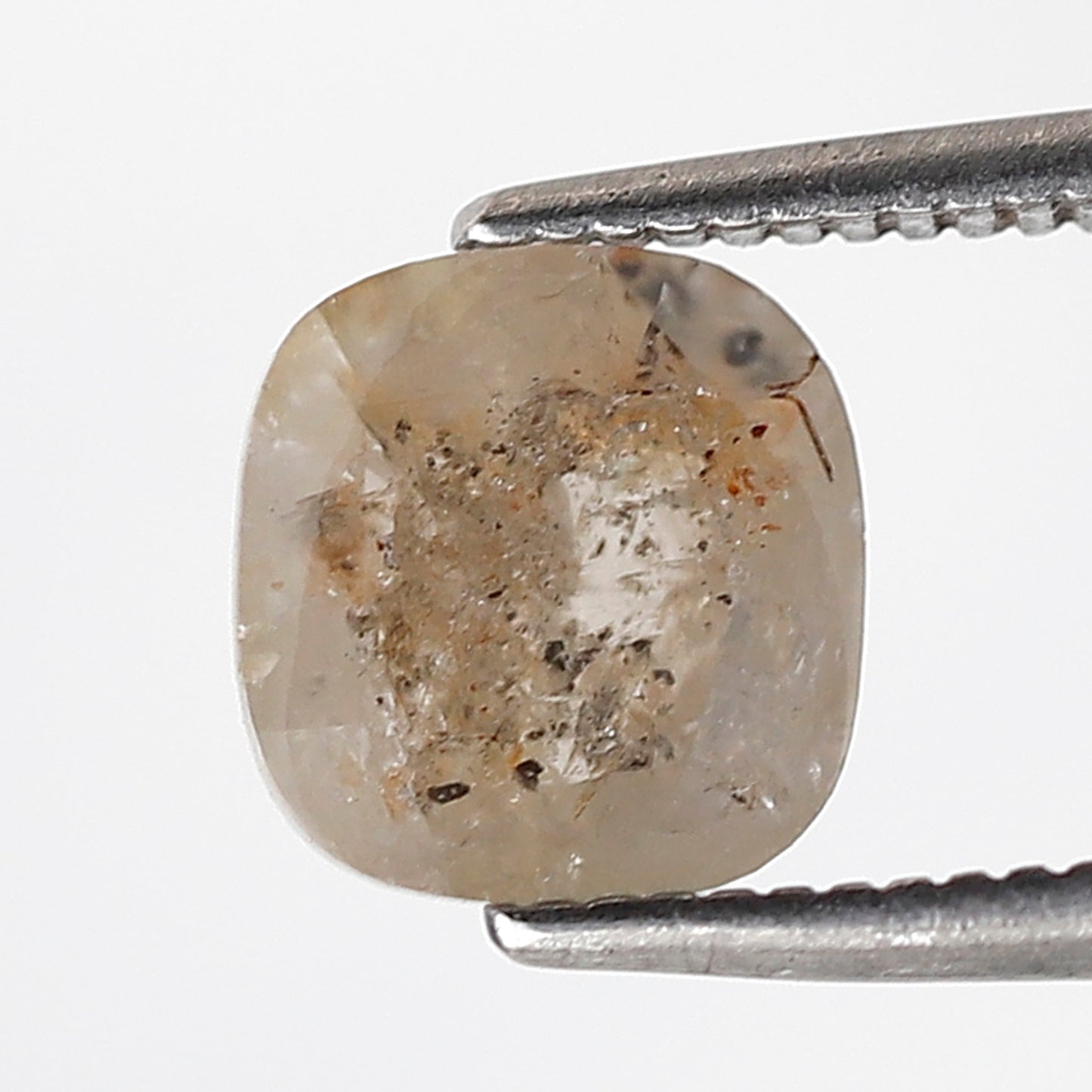 7 MM 1.41 Ct Cushion Shape grey Color Salt and Pepper Natural Loose Rustic Diamond