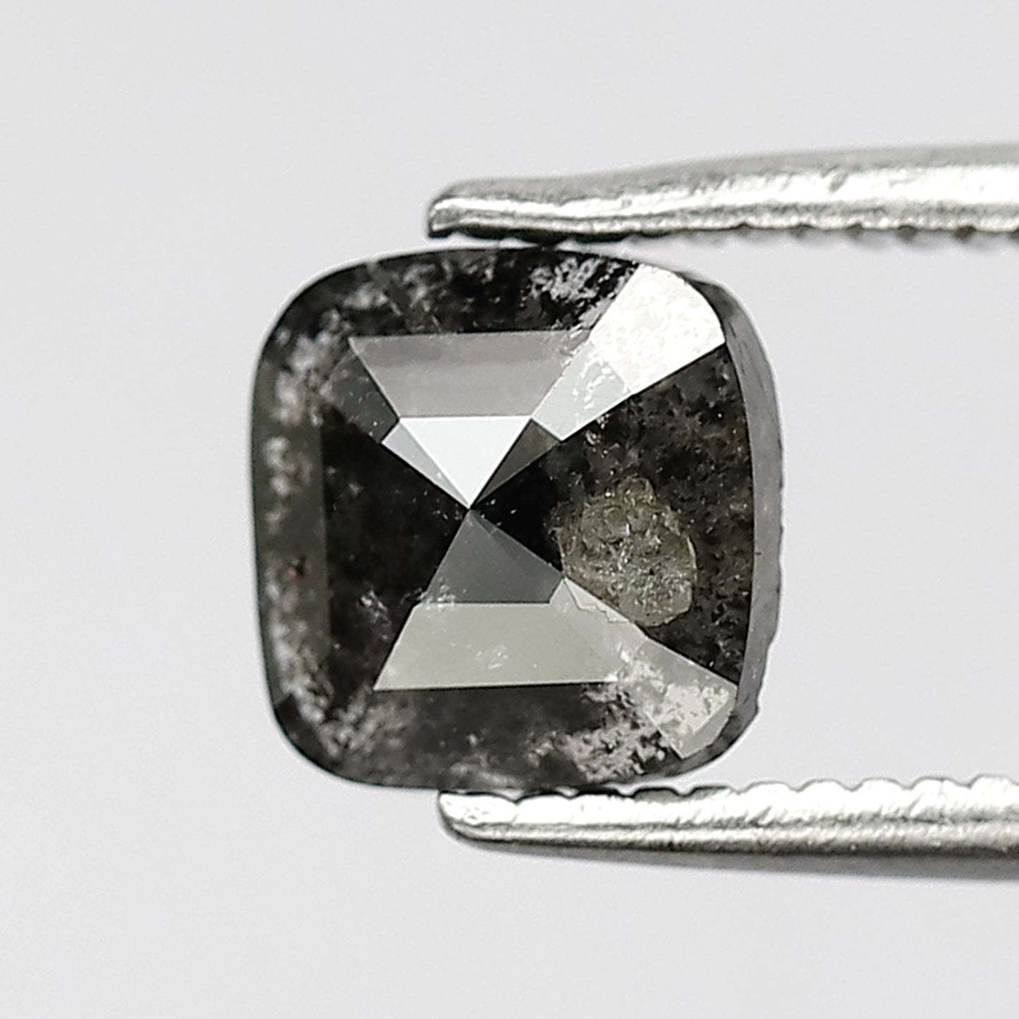 1.17 CT 6 MM Square Shape Grey Black Color Salt and Pepper Diamond Natural  Loose Diamond For Ring