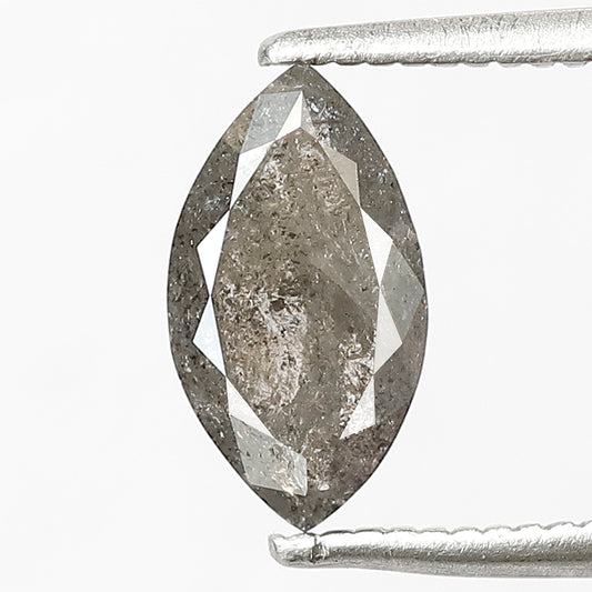 0.89 CT Gray Black Marquise Cut Loose Diamond, 9.30 x 5.10 mm Natural Salt and Pepper Diamond For Wedding Ring
