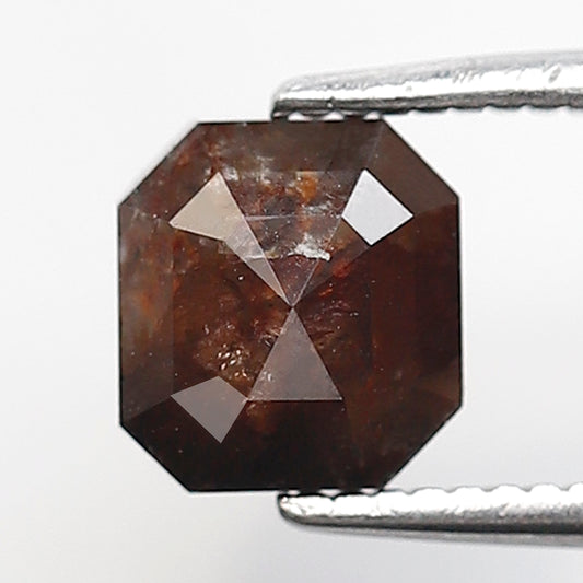 1.13 Ct 6 MM Emerald Shape Rustic Red Color Diamond Salt and Pepper Diamond Natural Loose Rustic Diamond