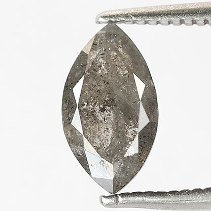 0.89 CT Gray Black Marquise Cut Loose Diamond, 9.30 x 5.10 mm Natural Salt and Pepper Diamond For Wedding Ring