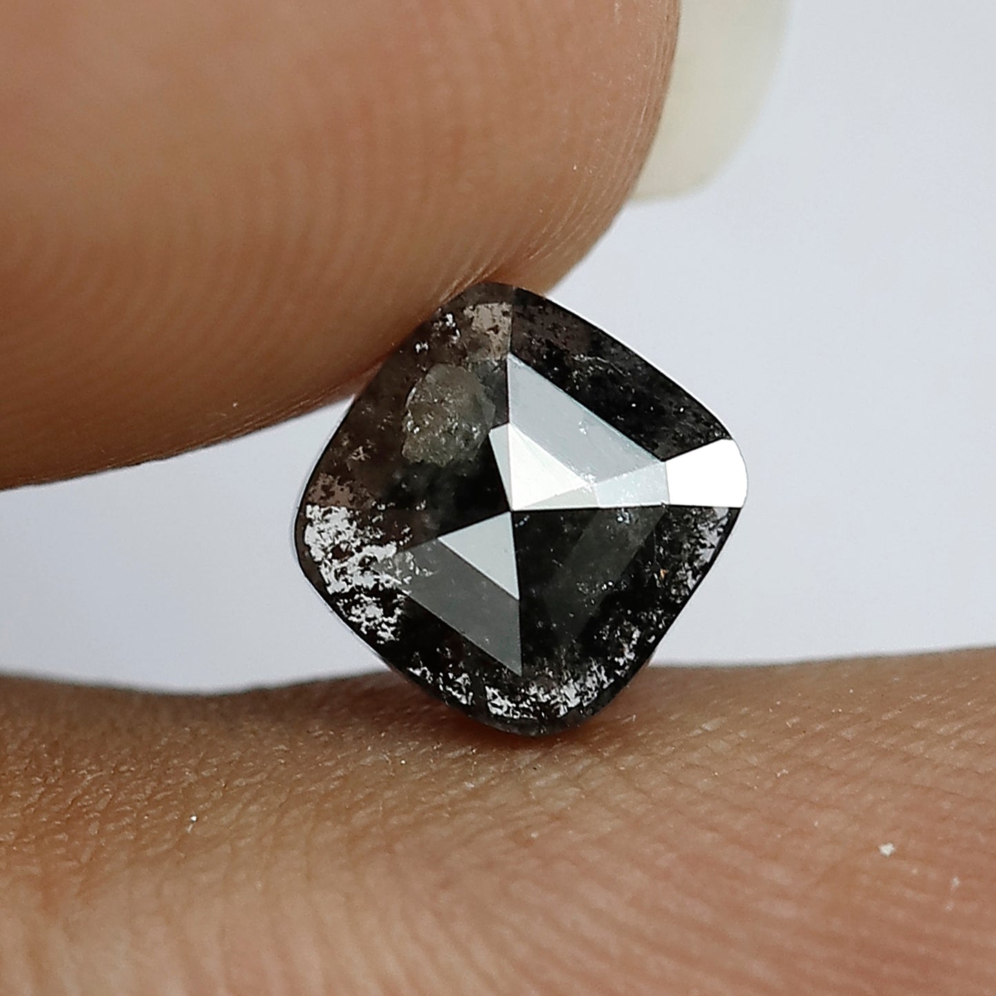 1.17 CT 6 MM Square Shape Grey Black Color Salt and Pepper Diamond Natural  Loose Diamond For Ring