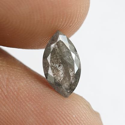 0.89 CT Gray Black Marquise Cut Loose Diamond, 9.30 x 5.10 mm Natural Salt and Pepper Diamond For Wedding Ring