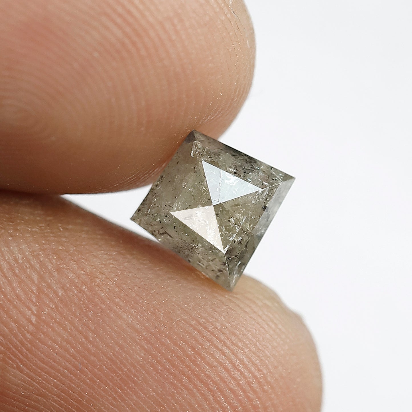 1.72 CT Kite Shape Salt and Pepper Diamond, Natural Translucent Gray Black Loose Diamond