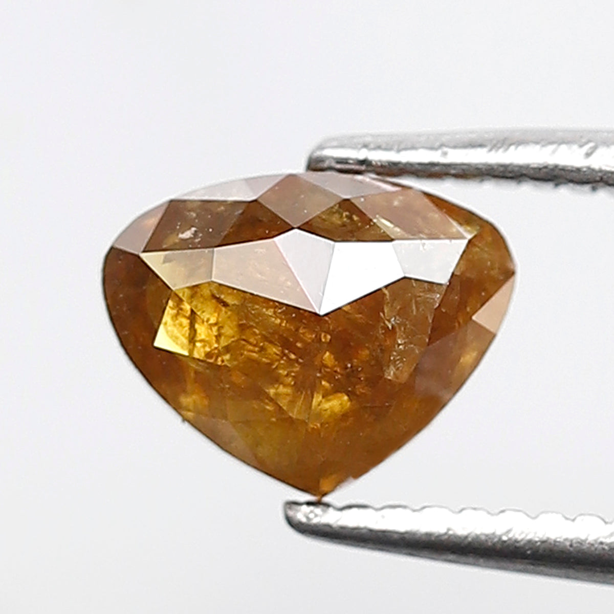 0.94 Ct 5 MM Heart Shape Salt and pepper Rustic Yellowish Red Color Diamond Natural loose Diamond