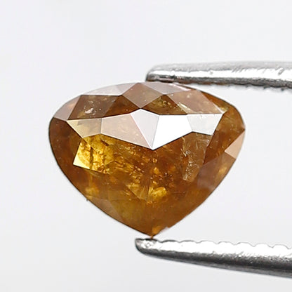 0.94 Ct 5 MM Heart Shape Salt and pepper Rustic Yellowish Red Color Diamond Natural loose Diamond