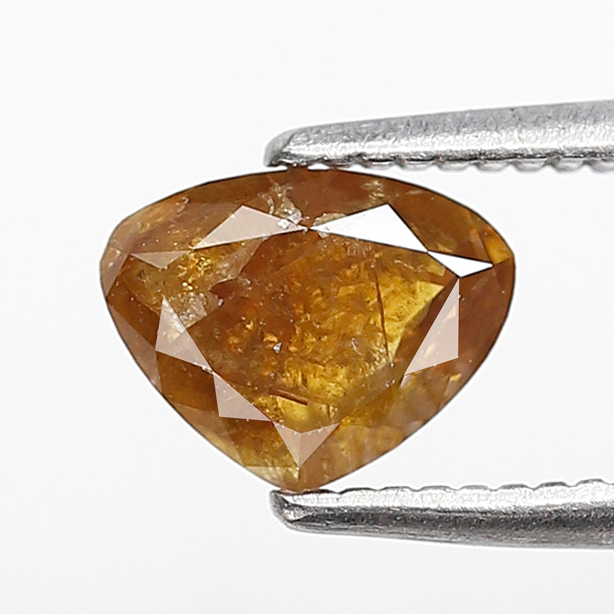0.94 Ct 5 MM Heart Shape Salt and pepper Rustic Yellowish Red Color Diamond Natural loose Diamond