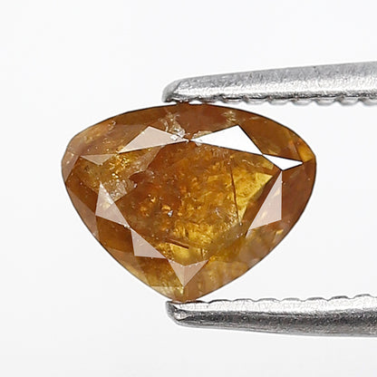 0.94 Ct 5 MM Heart Shape Salt and pepper Rustic Yellowish Red Color Diamond Natural loose Diamond