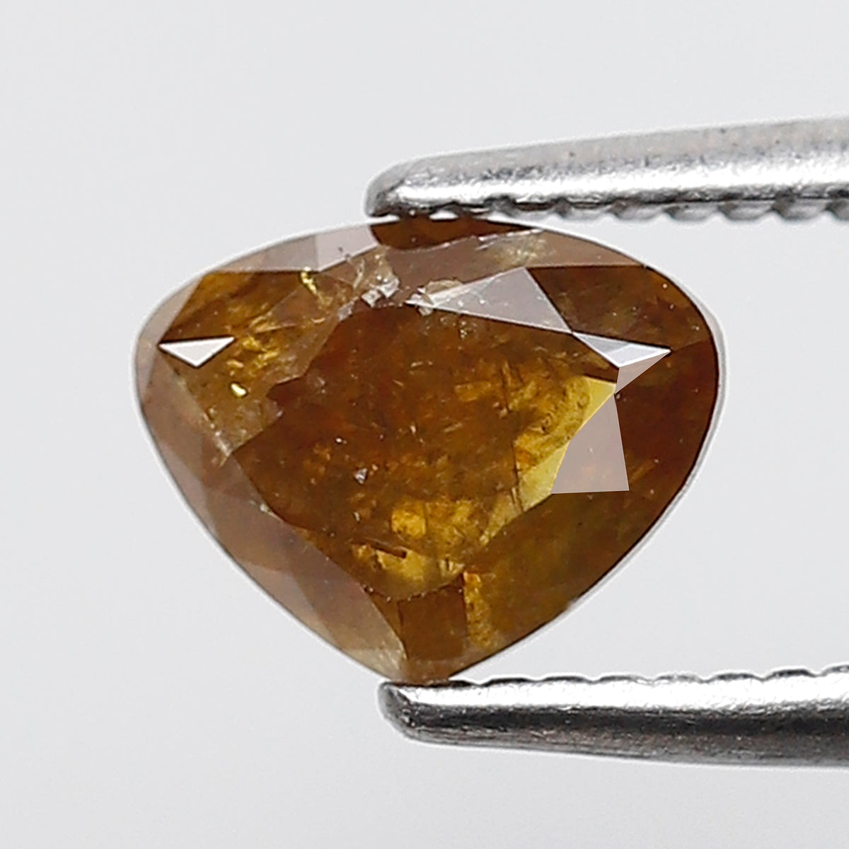 0.94 Ct 5 MM Heart Shape Salt and pepper Rustic Yellowish Red Color Diamond Natural loose Diamond