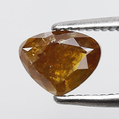 0.94 Ct 5 MM Heart Shape Salt and pepper Rustic Yellowish Red Color Diamond Natural loose Diamond