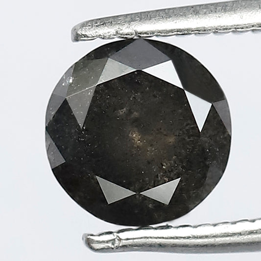 1.12 CT Splendid Round Brilliant Cut Glaring Faceted Grey Black Natural Salt and Pepper Diamond Perfect For Making Pron Setting Ring