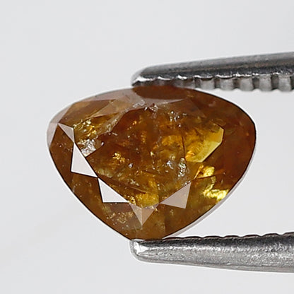 0.94 Ct 5 MM Heart Shape Salt and pepper Rustic Yellowish Red Color Diamond Natural loose Diamond
