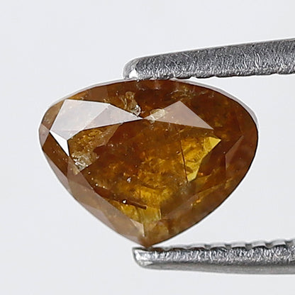 0.94 Ct 5 MM Heart Shape Salt and pepper Rustic Yellowish Red Color Diamond Natural loose Diamond