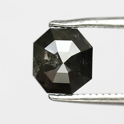 1.40 Ct 6 MM Natural Diamond Fancy Black Square Emerald Cut Diamond Loose Rose cut Diamond For Anniversary Band