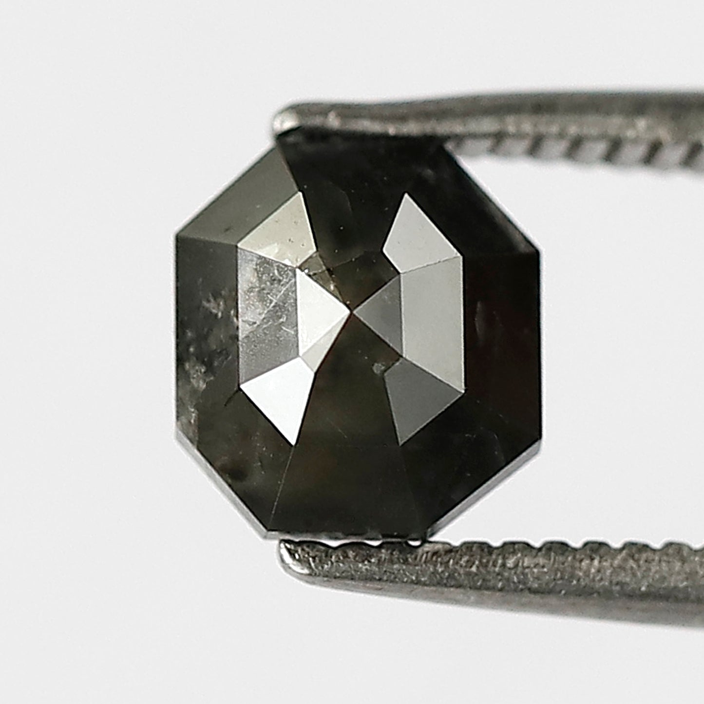 1.40 Ct 6 MM Natural Diamond Fancy Black Square Emerald Cut Diamond Loose Rose cut Diamond For Anniversary Band