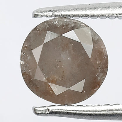 0.99 CT Fancy Reddish Grey Multi Faceted Pointed Round Brilliant Cut Natural Salt and Pepper Diamond Made for Vintage Jewelry
