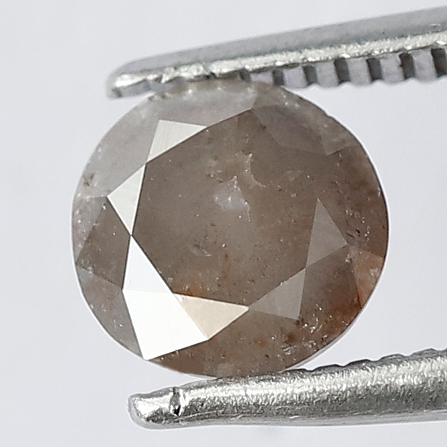 0.99 CT Fancy Reddish Grey Multi Faceted Pointed Round Brilliant Cut Natural Salt and Pepper Diamond Made for Vintage Jewelry