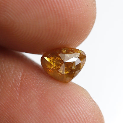 0.94 Ct 5 MM Heart Shape Salt and pepper Rustic Yellowish Red Color Diamond Natural loose Diamond