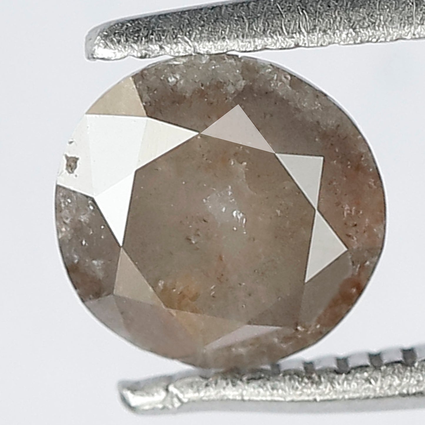 0.99 CT Fancy Reddish Grey Multi Faceted Pointed Round Brilliant Cut Natural Salt and Pepper Diamond Made for Vintage Jewelry