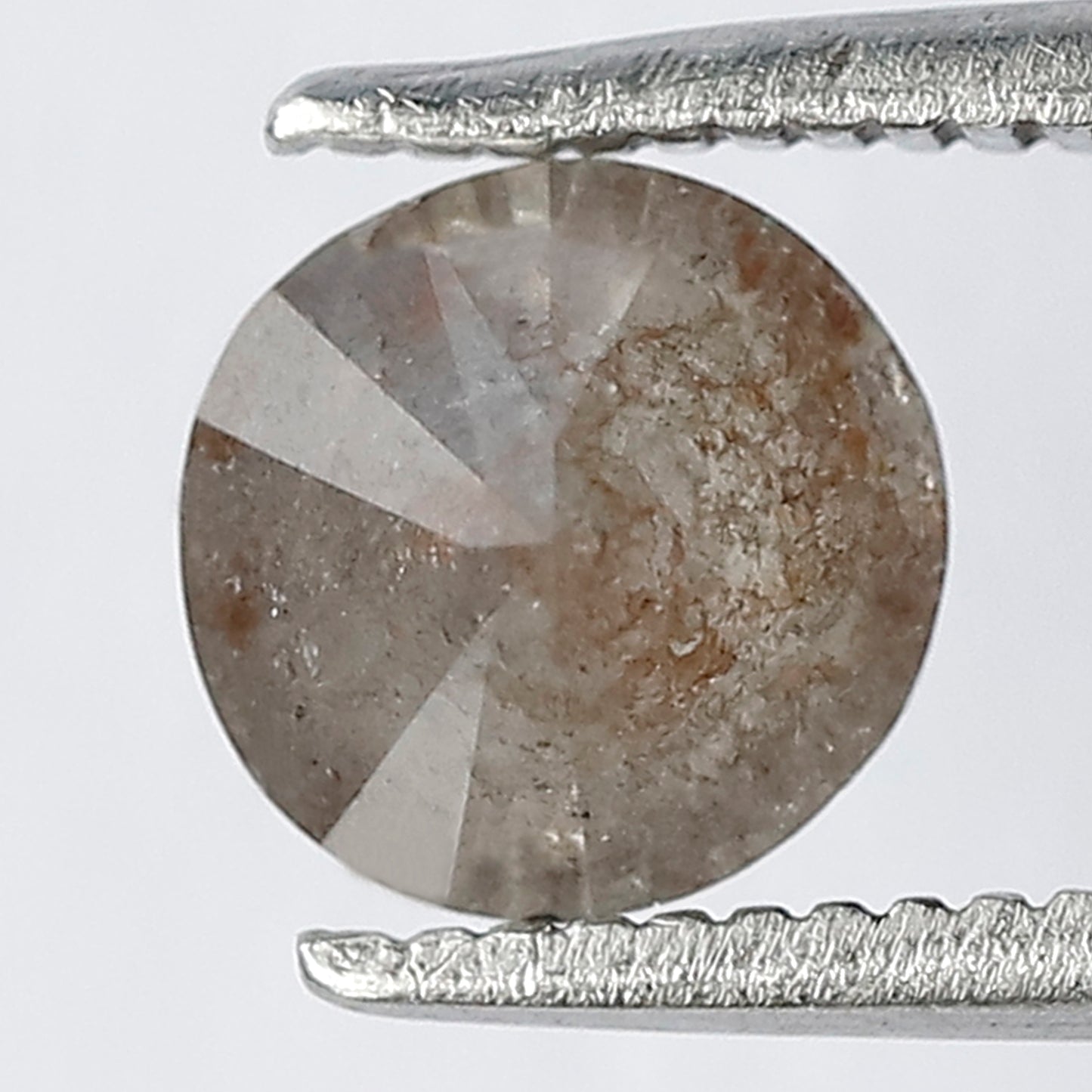 0.99 CT Fancy Reddish Grey Multi Faceted Pointed Round Brilliant Cut Natural Salt and Pepper Diamond Made for Vintage Jewelry