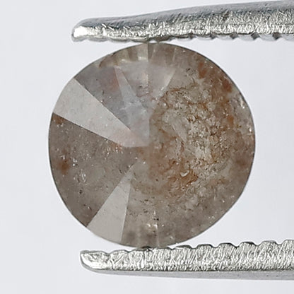 0.99 CT Fancy Reddish Grey Multi Faceted Pointed Round Brilliant Cut Natural Salt and Pepper Diamond Made for Vintage Jewelry