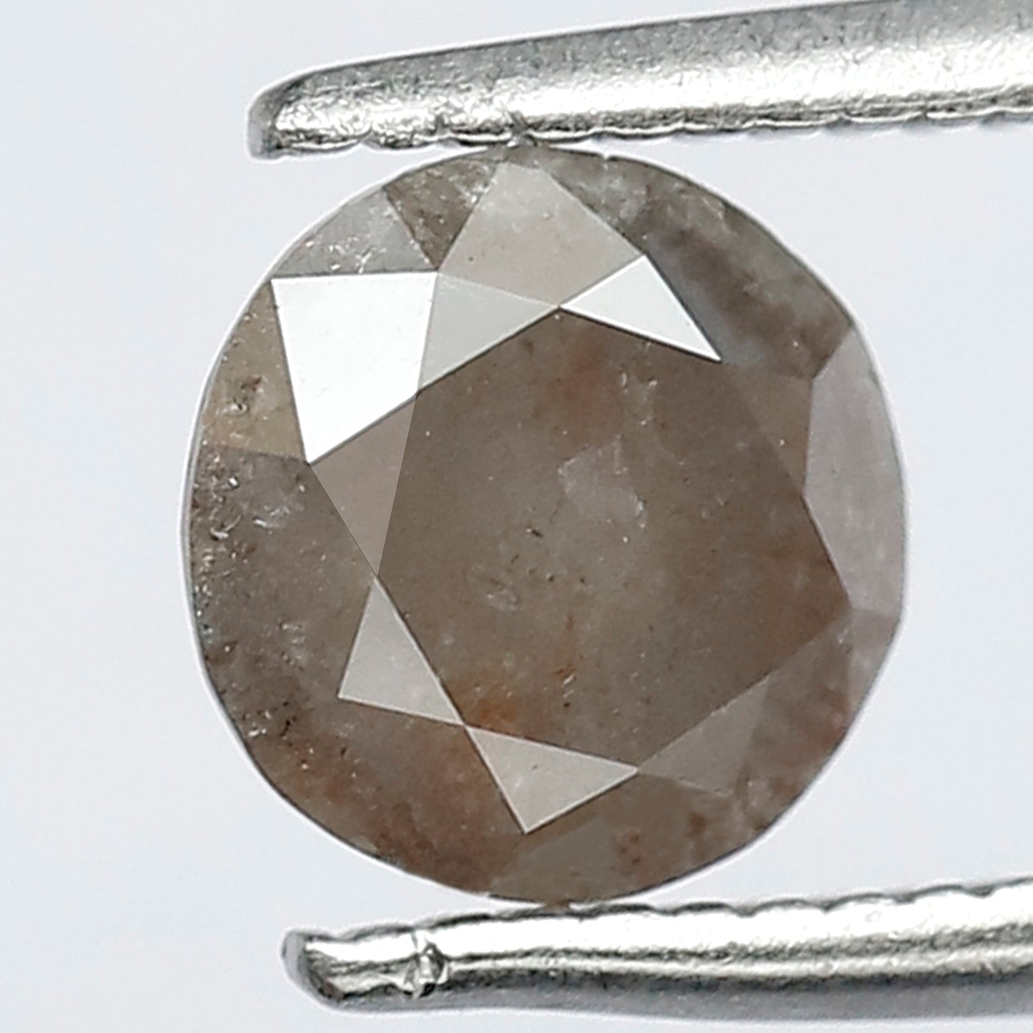 0.99 CT Fancy Reddish Grey Multi Faceted Pointed Round Brilliant Cut Natural Salt and Pepper Diamond Made for Vintage Jewelry