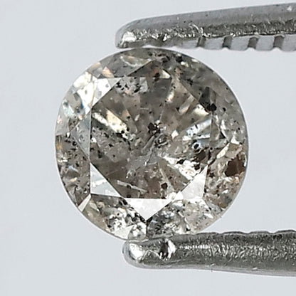 0.46 CT  Grayish Black 4.90 mm Round Brilliant Cut Natural Salt and Pepper Diamond Ideal For Making Pron Setting Halo Ring