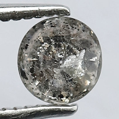 0.46 CT  Grayish Black 4.90 mm Round Brilliant Cut Natural Salt and Pepper Diamond Ideal For Making Pron Setting Halo Ring